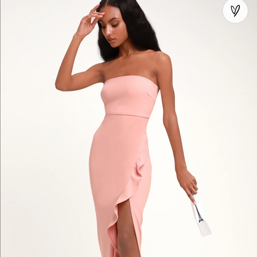 After Hours Blush Pink strapless dress